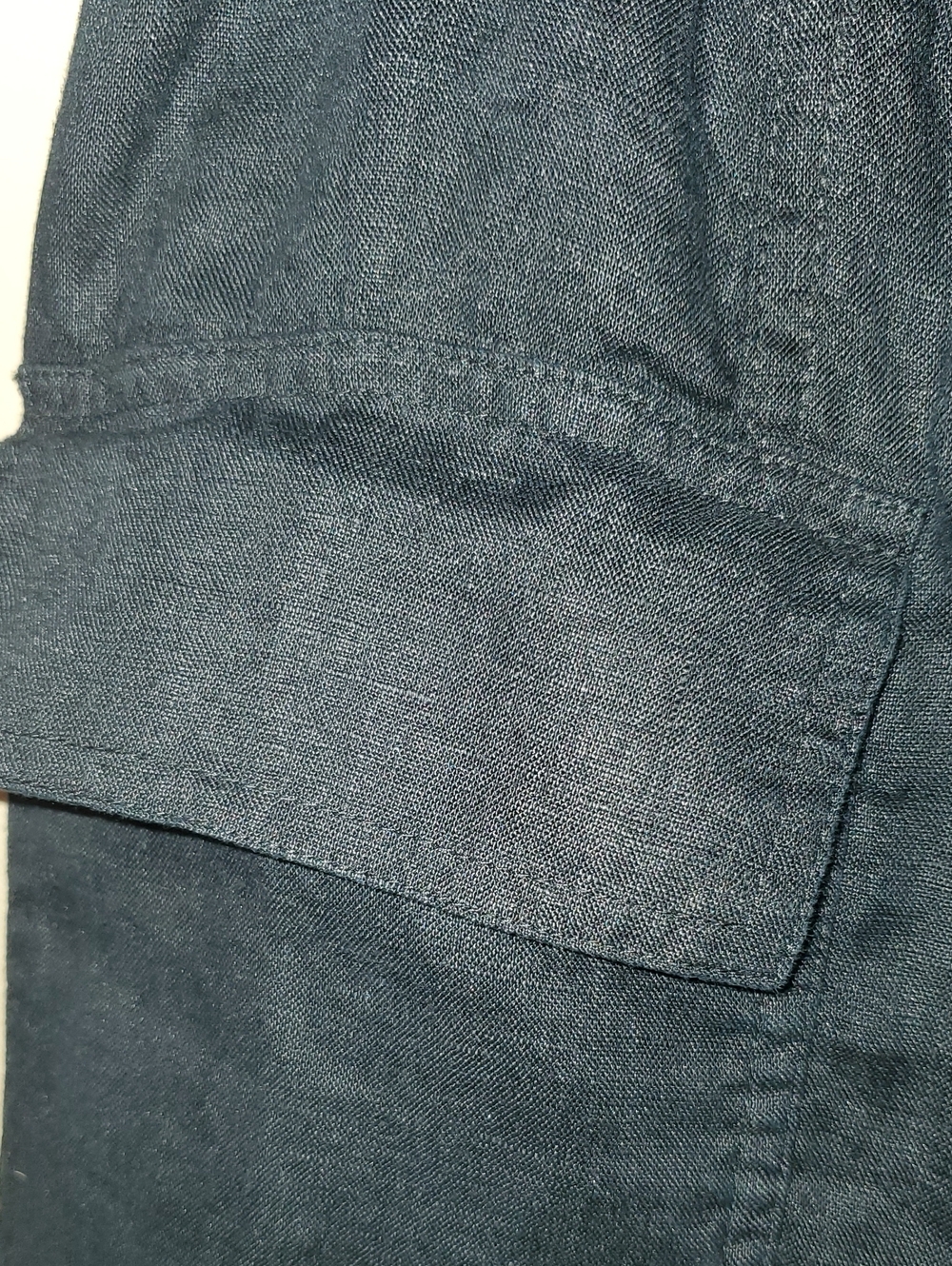 MAGASCHONI Linen Cargo Pants In Black Size L - Picture 4 of 9